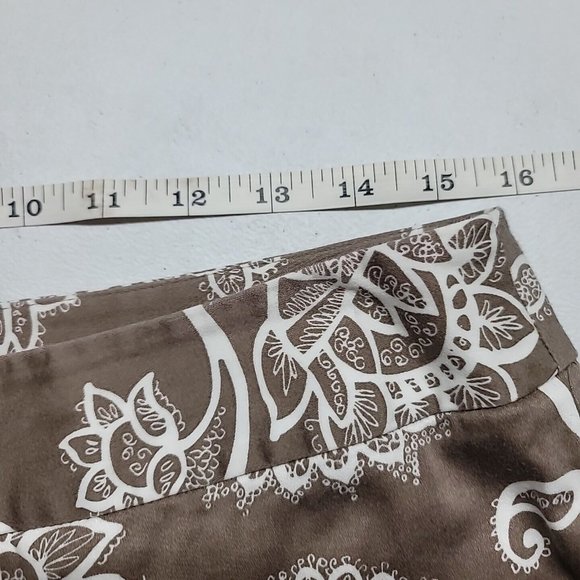 TALBOTS Womens Stretch Cotton Capri Pants Brown Floral Size 12 RN#73058 USA - Picture 7 of 12